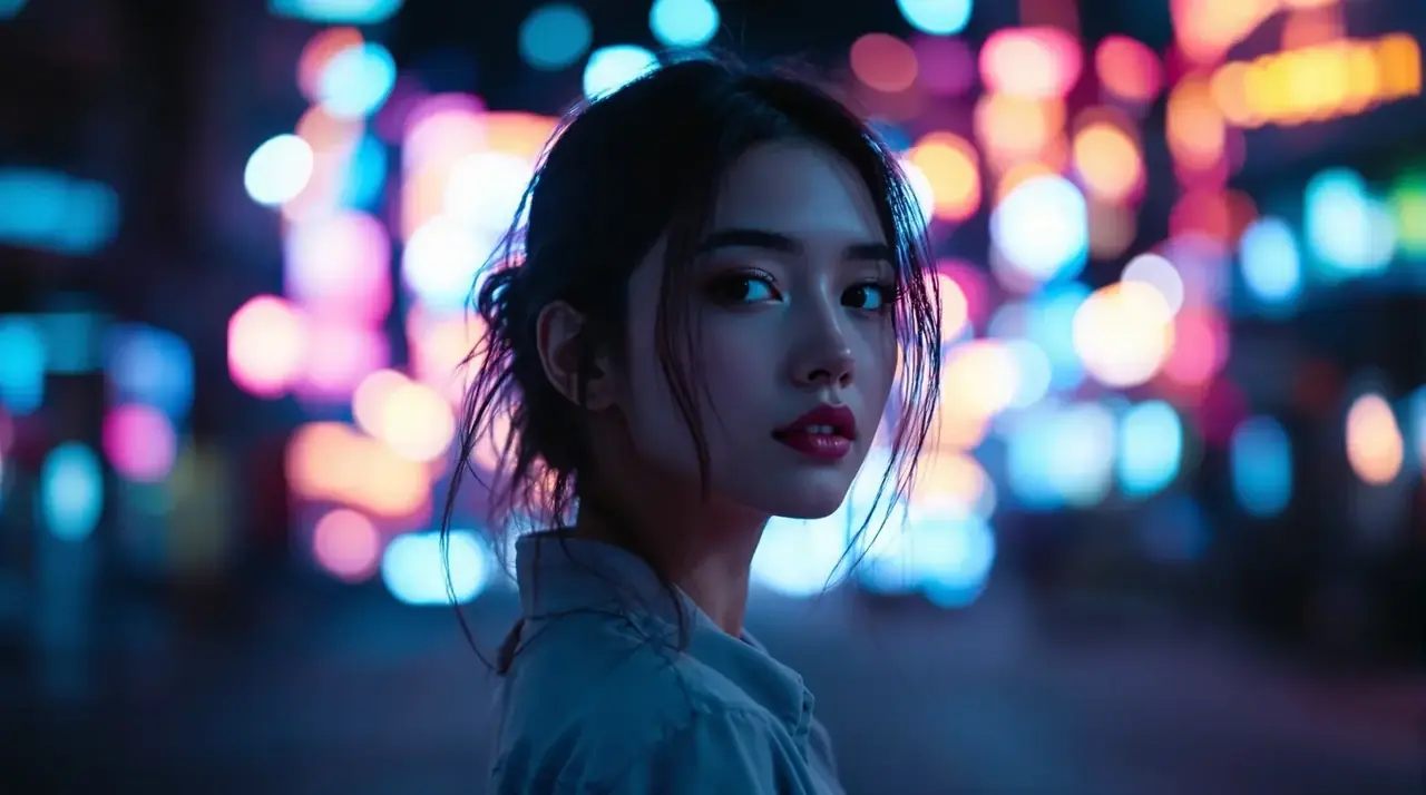 霓虹夜语 · 夜景人像写真轮播 - 秀人美女