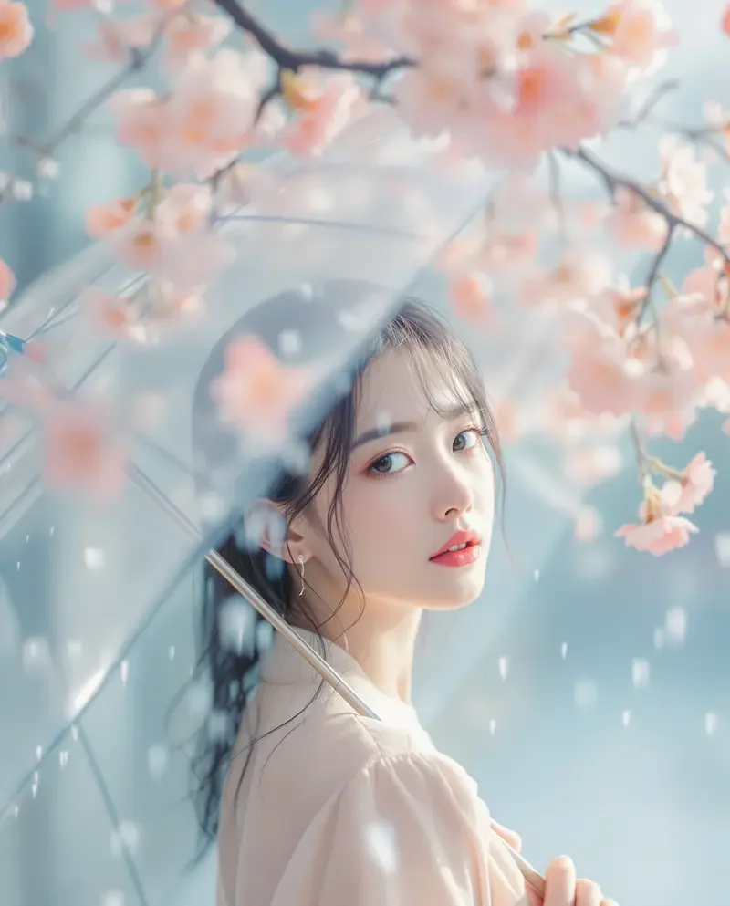 杏花微雨 · 森系文艺写真作品 - 秀人美女